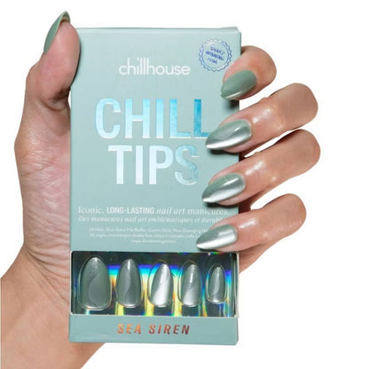 Chillhouse Chill Tips Press-On Fake Nails - Sea Siren - 24ct