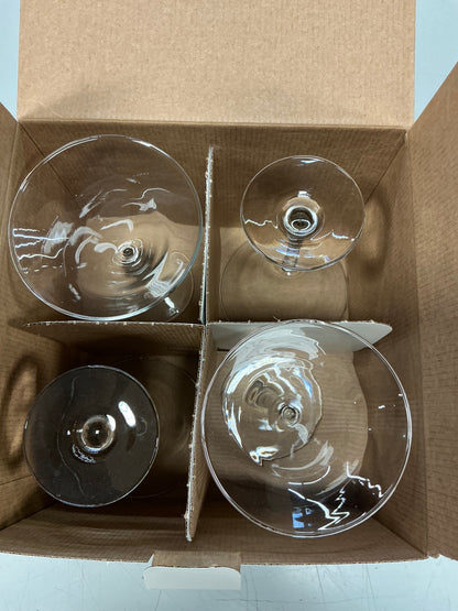 4pk Entertaining Martini Cocktail Glass Set - Threshold™: Clear Glass, Dishwasher-Safe, 8oz Capacity, Set of 4 - Open Box (see pictures) - FOR PICKUP ONLY