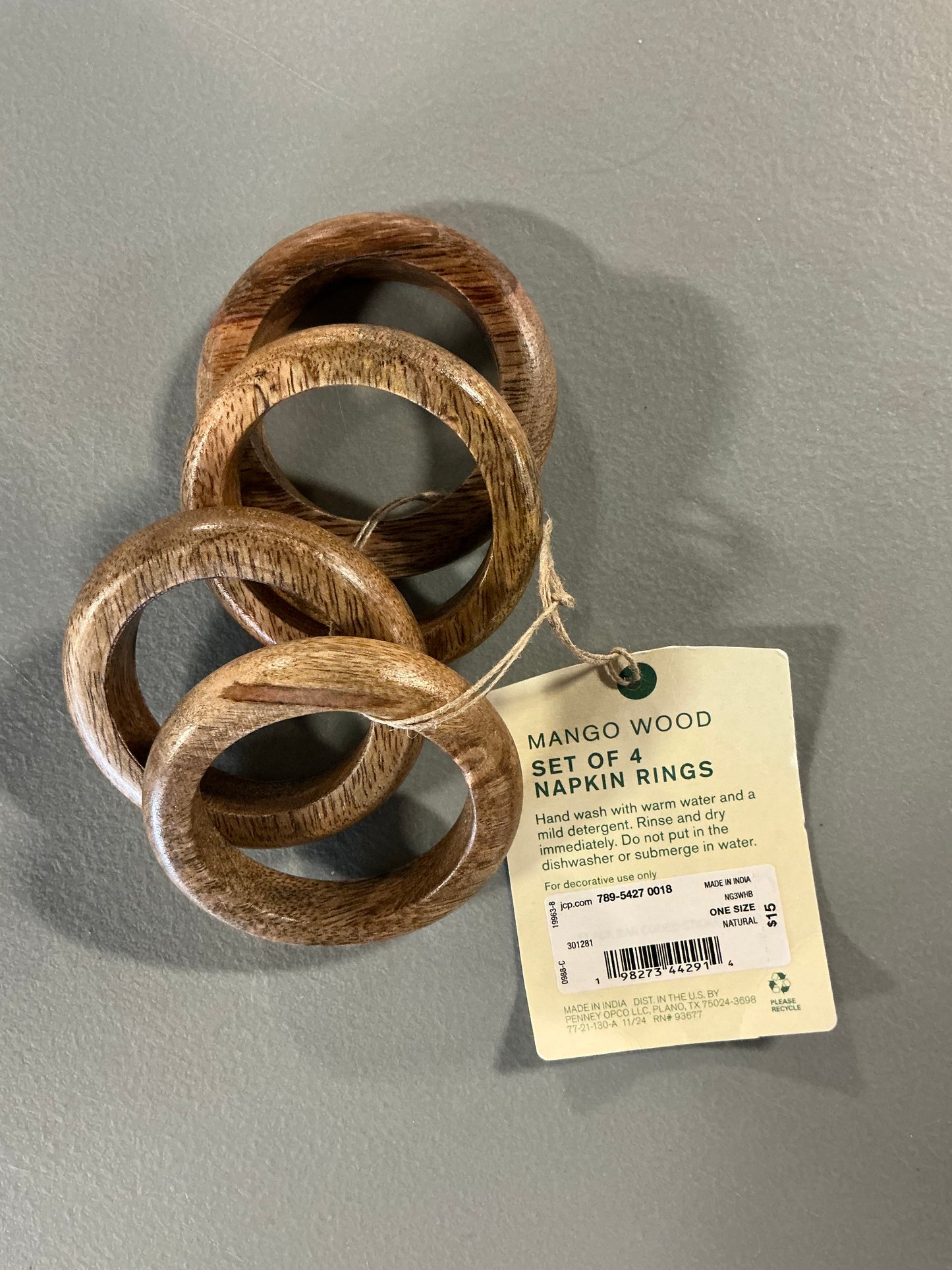 Linden Street 4-pc. Wood Napkin Rings