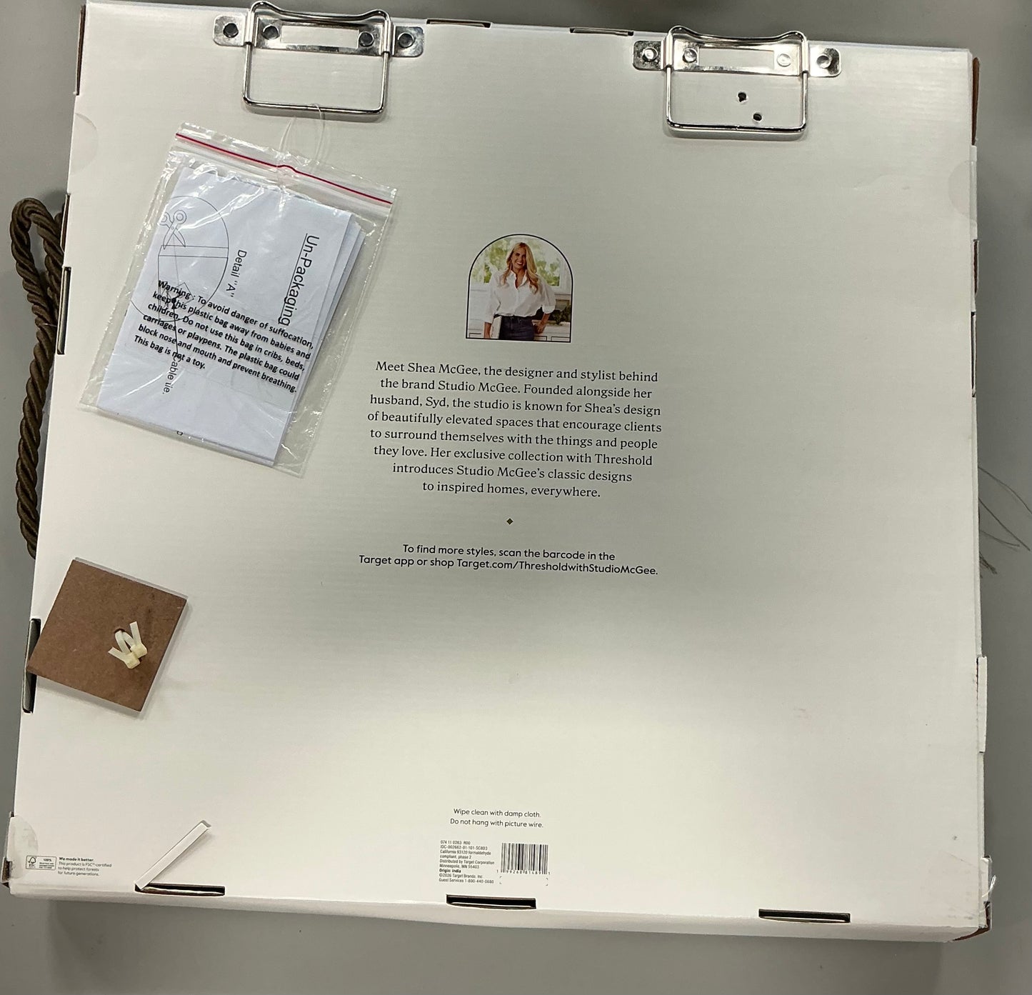 20" Marble Wall Mirror - Threshold™ designed with Studio McGee - Damaged Box (see Pictures) - FOR PICKUP ONLY
