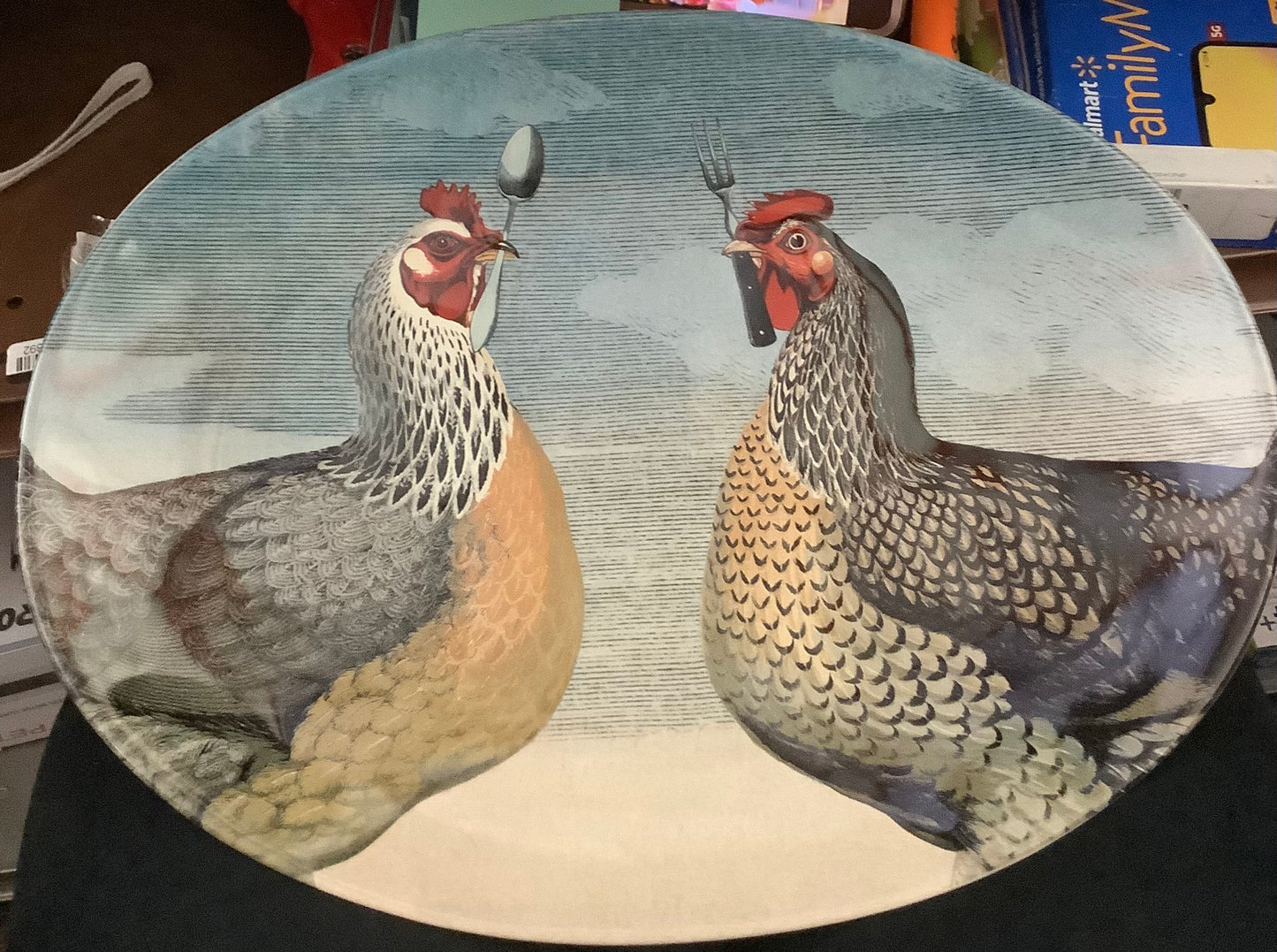 Hungry Chicken Stoneware Serving Platter