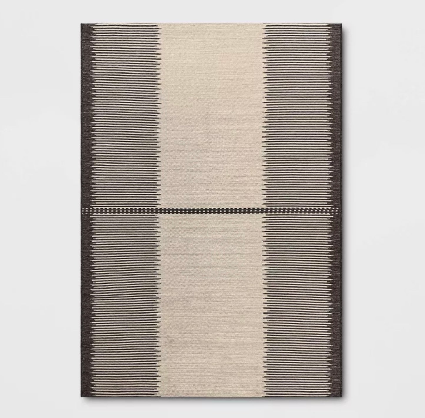 7'x10' Neutral Lines Outdoor Area Rug - Beige/Black - Some May Be Missing Packaging - May Have Minor Cosmetic Flaws (see pictures) - FOR PICKUP ONLY