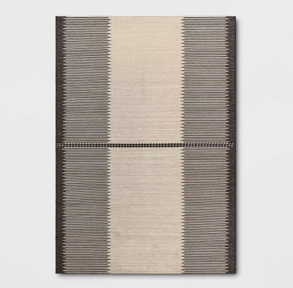 7'x10' Neutral Lines Outdoor Area Rug - Beige/Black - Some May Be Missing Packaging - May Have Minor Cosmetic Flaws (see pictures) - FOR PICKUP ONLY