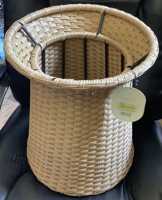 THRIFTY 70-Wicker Storage Patio Accent Table Tan