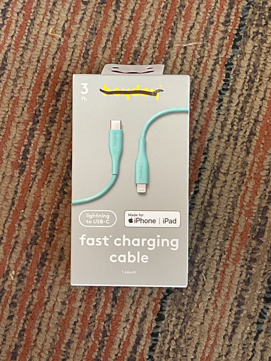 Lightning to USB-C Fast Charging Cable-3ft-Aqua