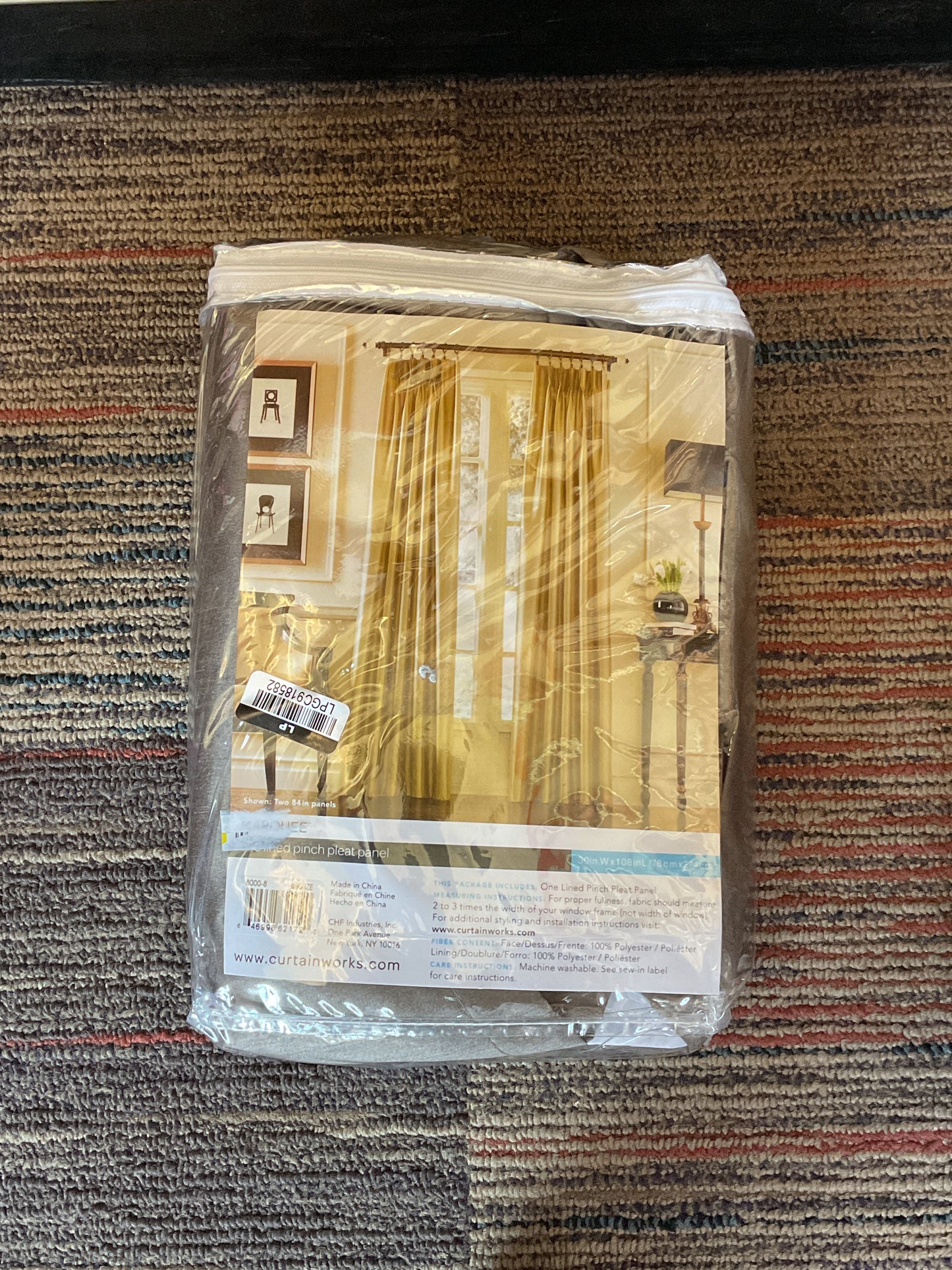 1pc 30"x108" Light Filtering Marquee Lined Window Curtain
Panel-Bronze