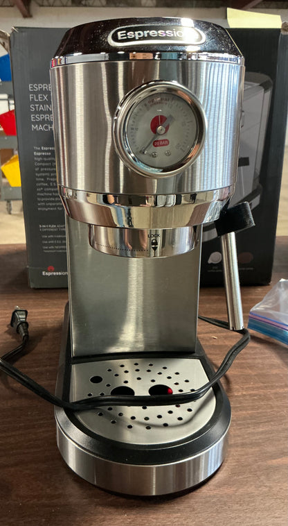 THRIFTY 70 - Espressione Flex 3-In-1 Espresso Coffee Machine - Open Box - USED (See Pictures)- FINAL SALE- NO RETURNS - AS IS