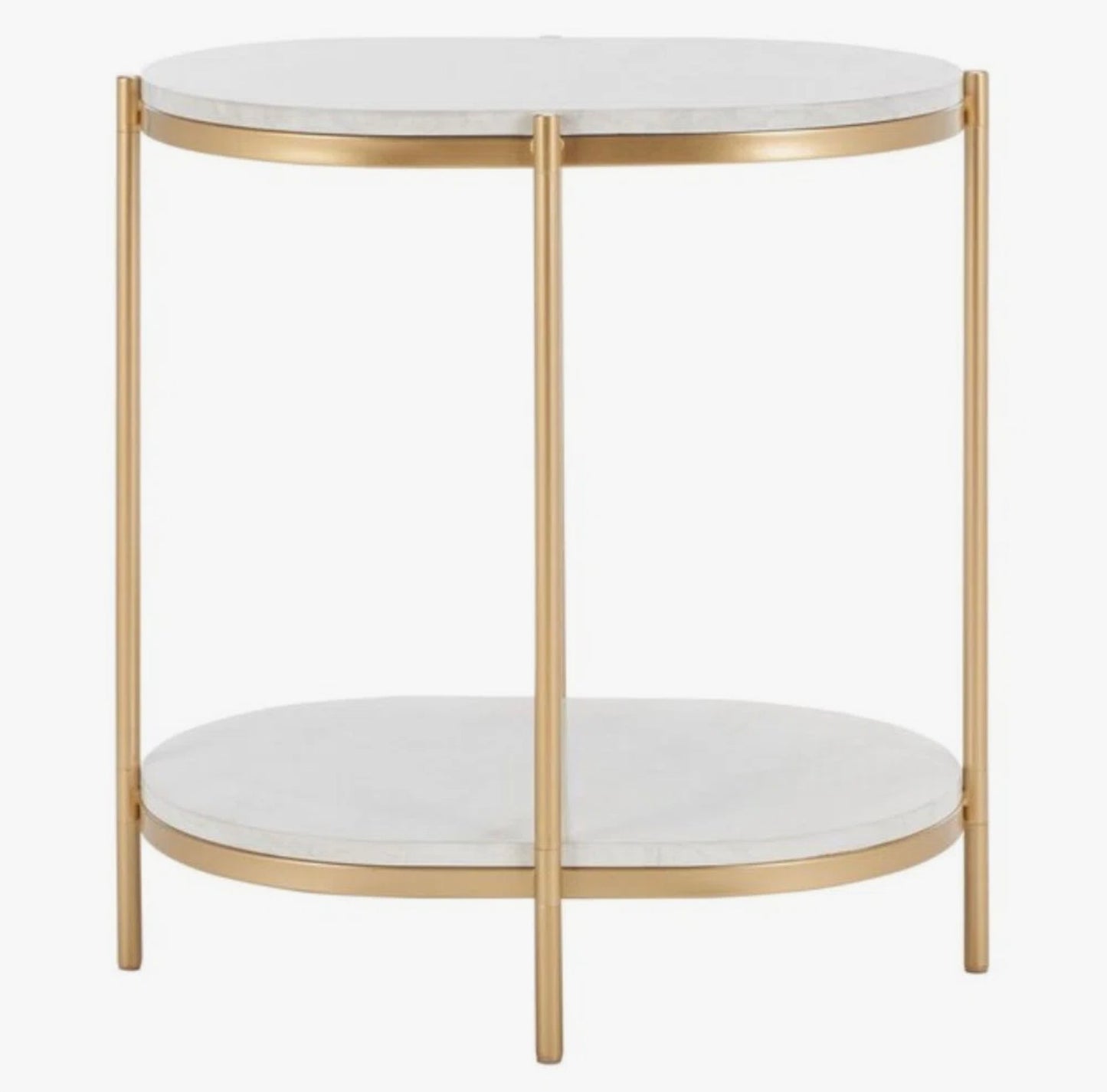 Rockport End Table - White/Gold - Minor cosmetic damage