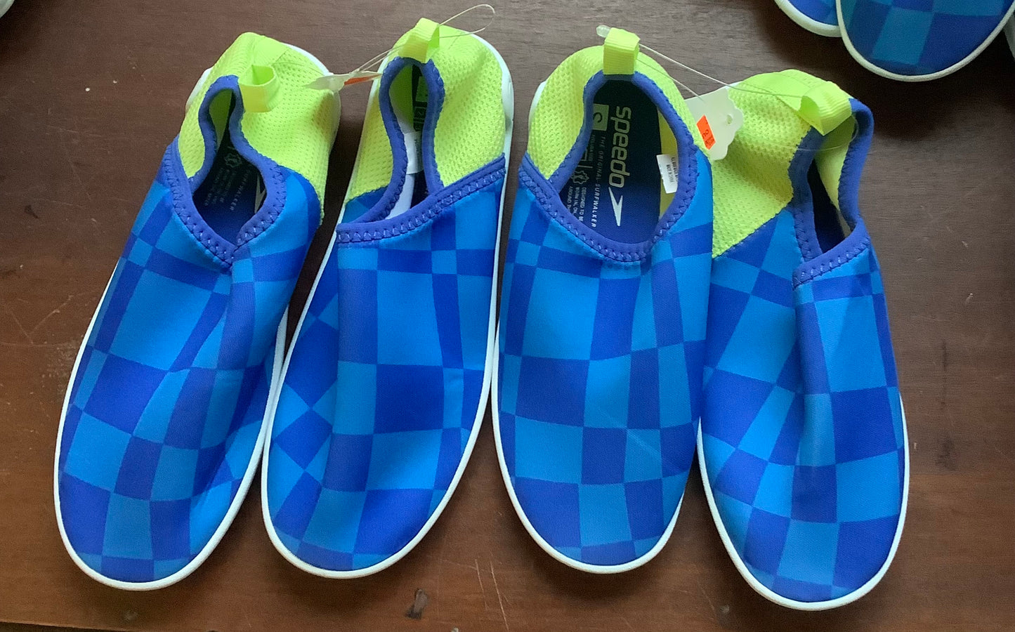 (Clearance) FINAL SALE Junior Sizes Speedo Water Booties-Blue Checkered