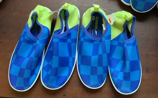 (Clearance) FINAL SALE Junior Sizes Speedo Water Booties-Blue Checkered