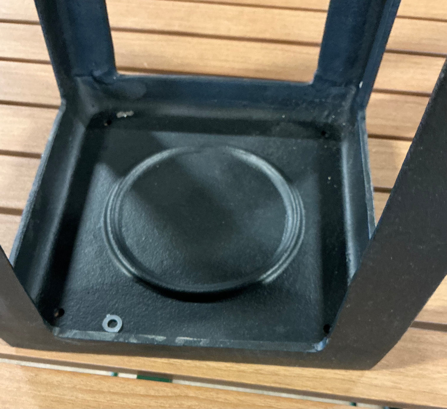 29.4"x9" Pillar Cast Aluminum Outdoor Lantern Candle Holder - Black - Minor Cosmetic Damage - Missing Handle (see pictures) - FOR PICKUP ONLY