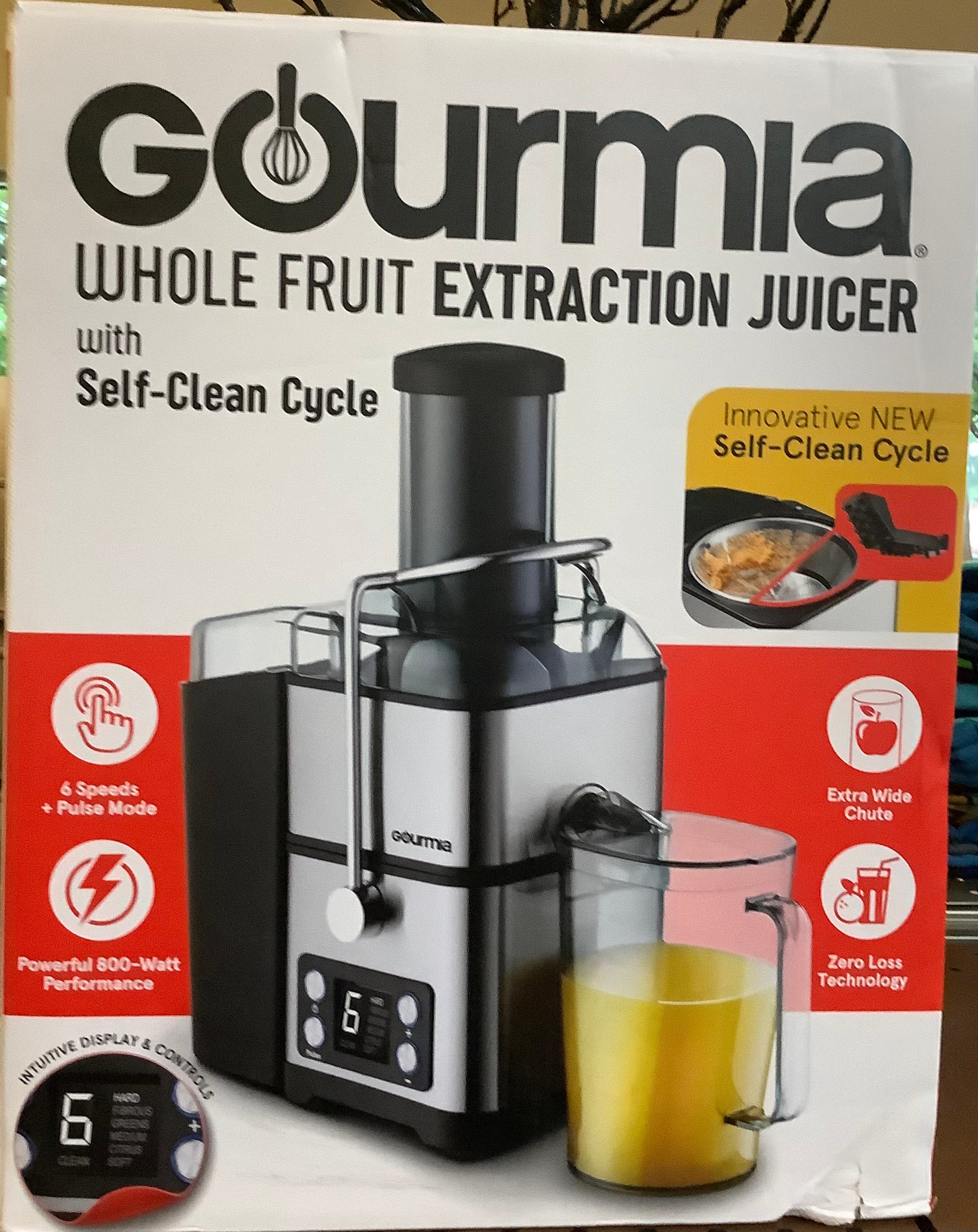 Gourmia 6 Speed Wide Mouth Juice Extraction with Self-Clean: Stainless ...