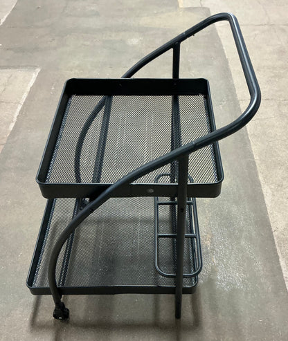Metal Mesh Rolling Bar Outdoor Serving Cart - Black - Out of Box - FOR PICKUP ONLY