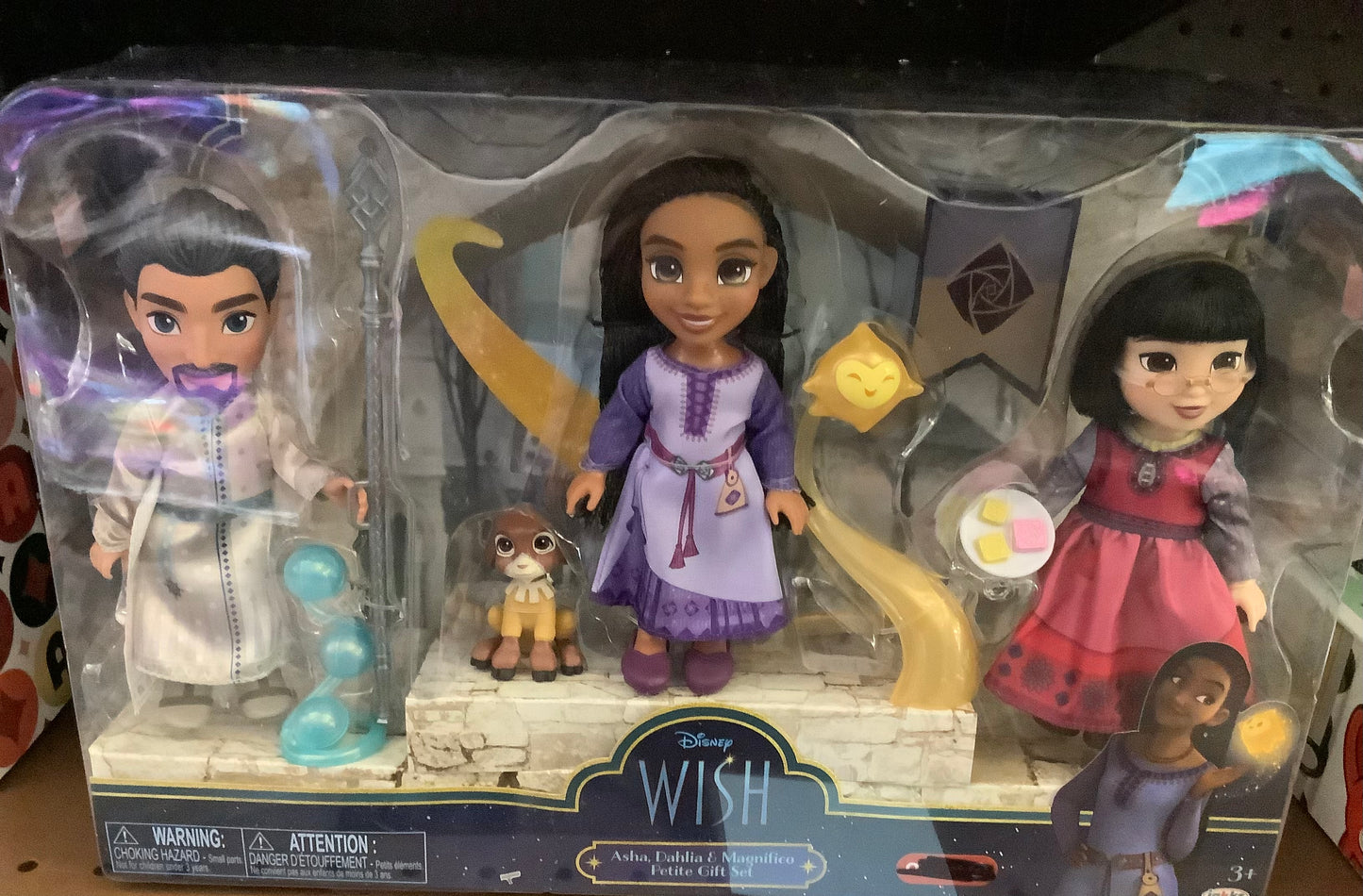 (Clearance)FINAL SALE Disney Wish 6" Asha Dahlia & Magnifico Petite Doll Gift Set