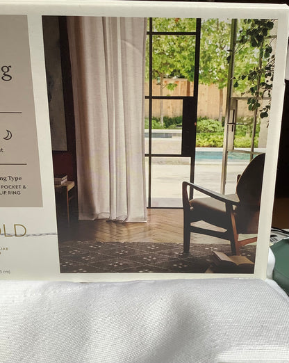 (Clearance). 95” LIGHTS FILTERING CURTAIN 1-PANEL-WHITE FARRAH