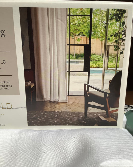 (Clearance). 95” LIGHTS FILTERING CURTAIN 1-PANEL-WHITE FARRAH