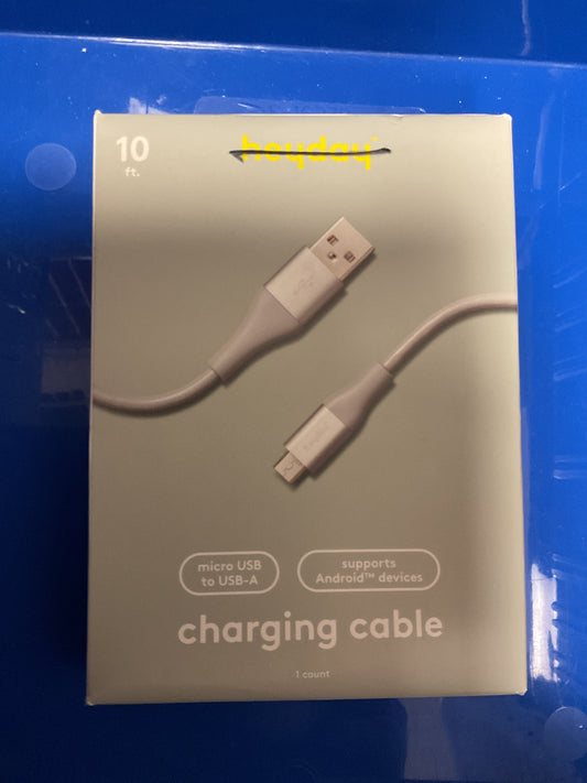 CLEARANCE- FINAL SALE- 10' Lightning to USB-A Round Cable - Gray/Silver