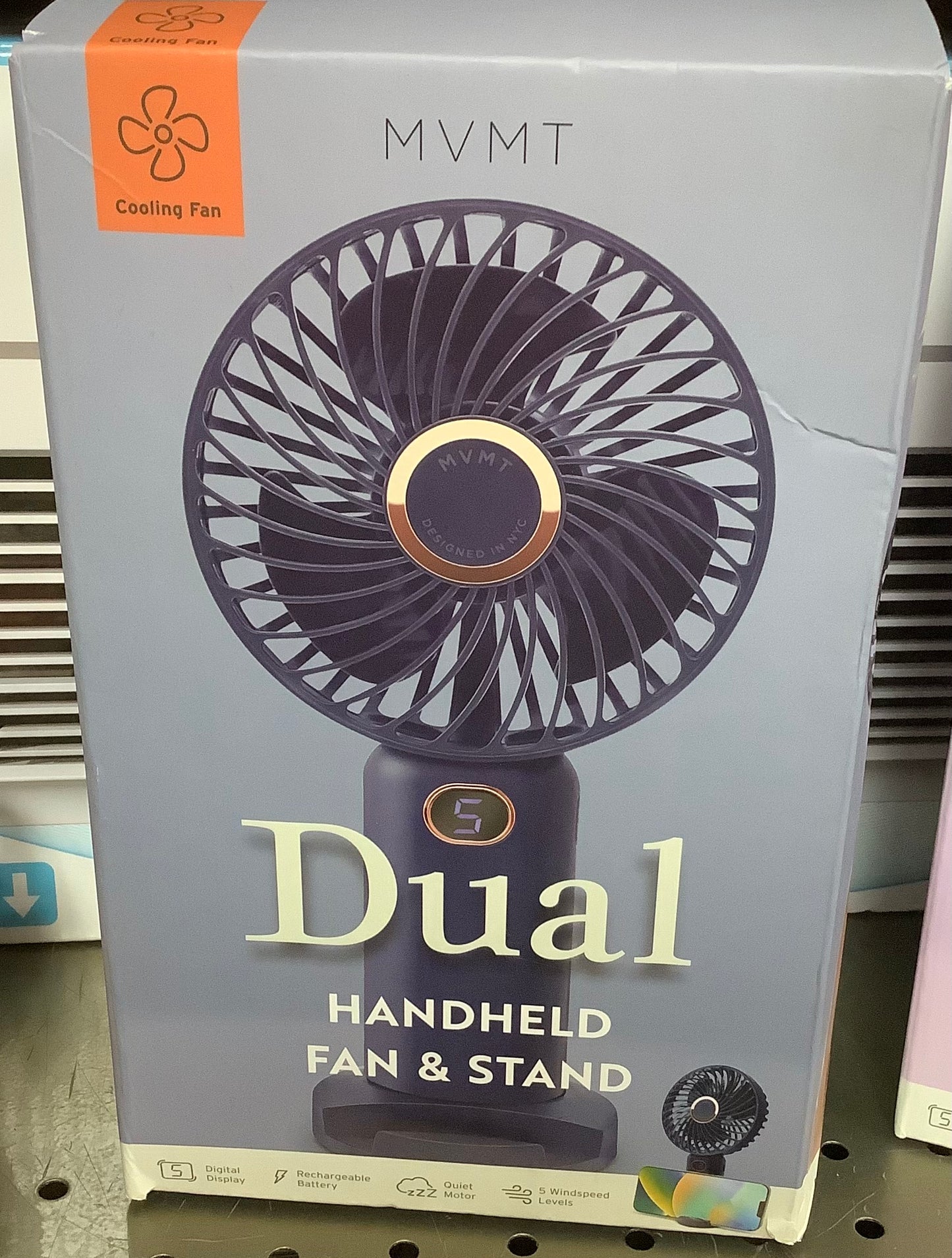 MVMT DUAL HANDHELD FAN & STAND 5 SPEED LEVELS