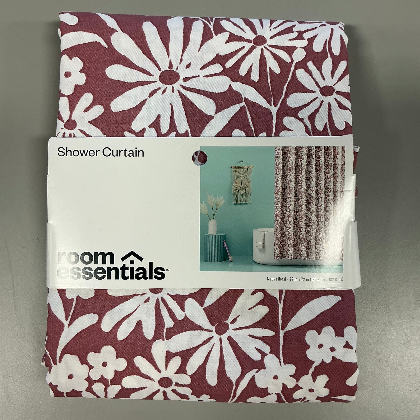 Fabric Floral Shower Curtain Mauve - Room Essentials™