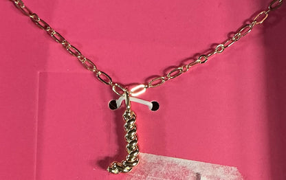 Gold Initial Necklace (AND) - Damaged Packaging (See Pictures)