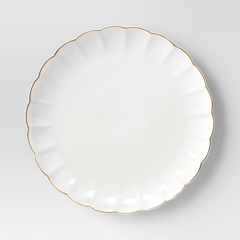 Serve Platter Scalloped Gold Rim - Threshold™ - FOR PICKUP ONLY