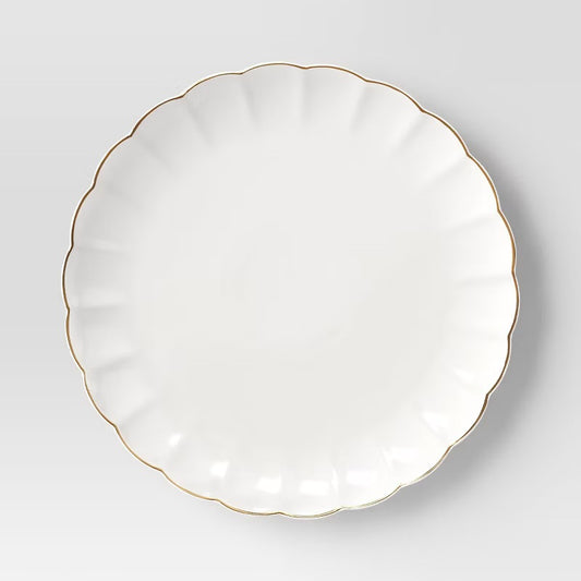 Serve Platter Scalloped Gold Rim - Threshold™ - FOR PICKUP ONLY