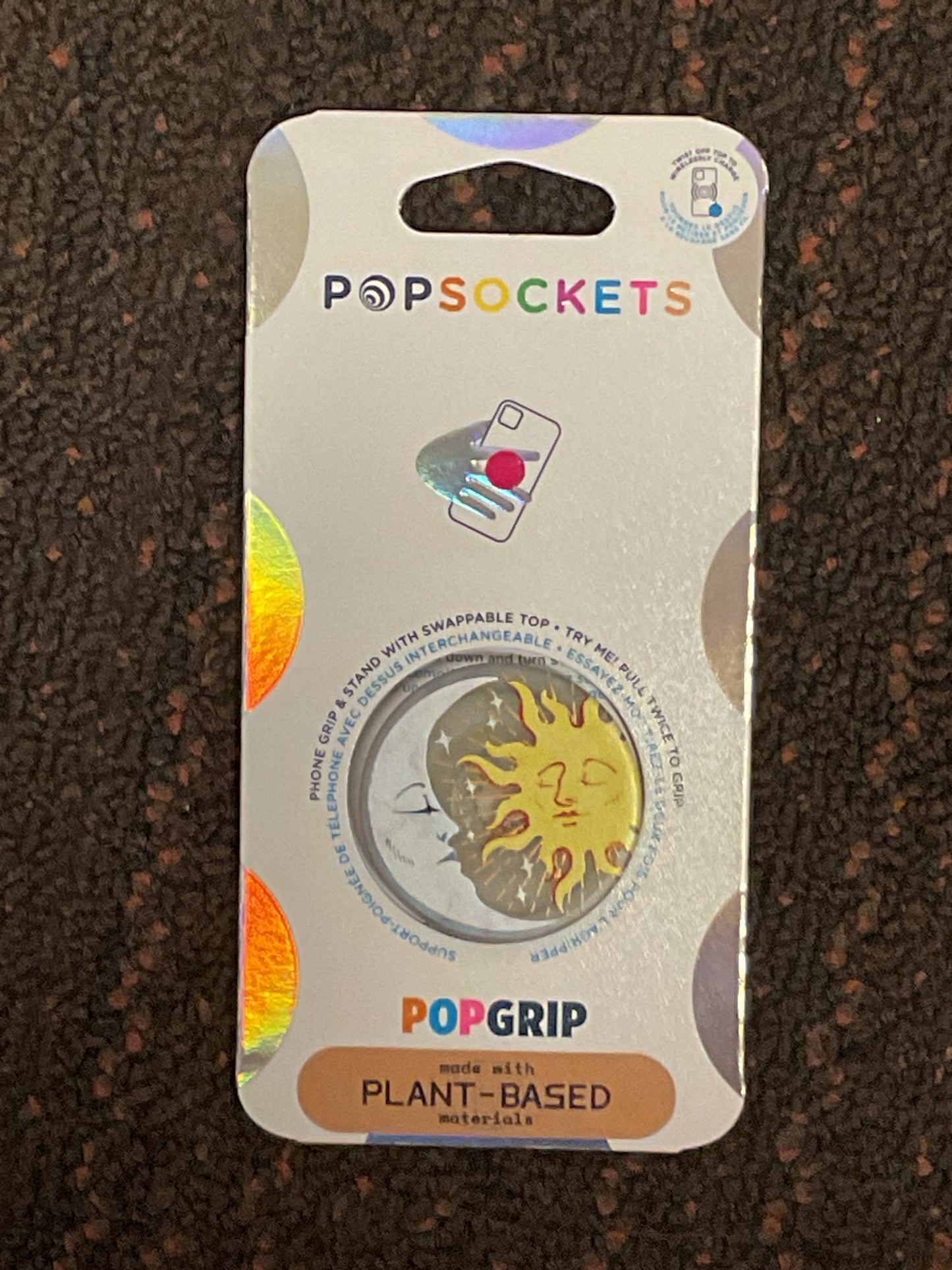 PopSockets PlantCore Cell Phone Grip & Stand - Sun and Moon
