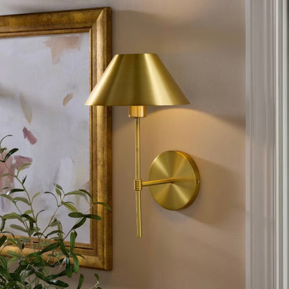THRIFTY 70 - Metal Wall Sconce Brass - Threshold™ designed with Studio McGee - Open Box - USED/MISSING CORD & REMOTE (See Pictures)- FINAL SALE- NO RETURNS - AS IS