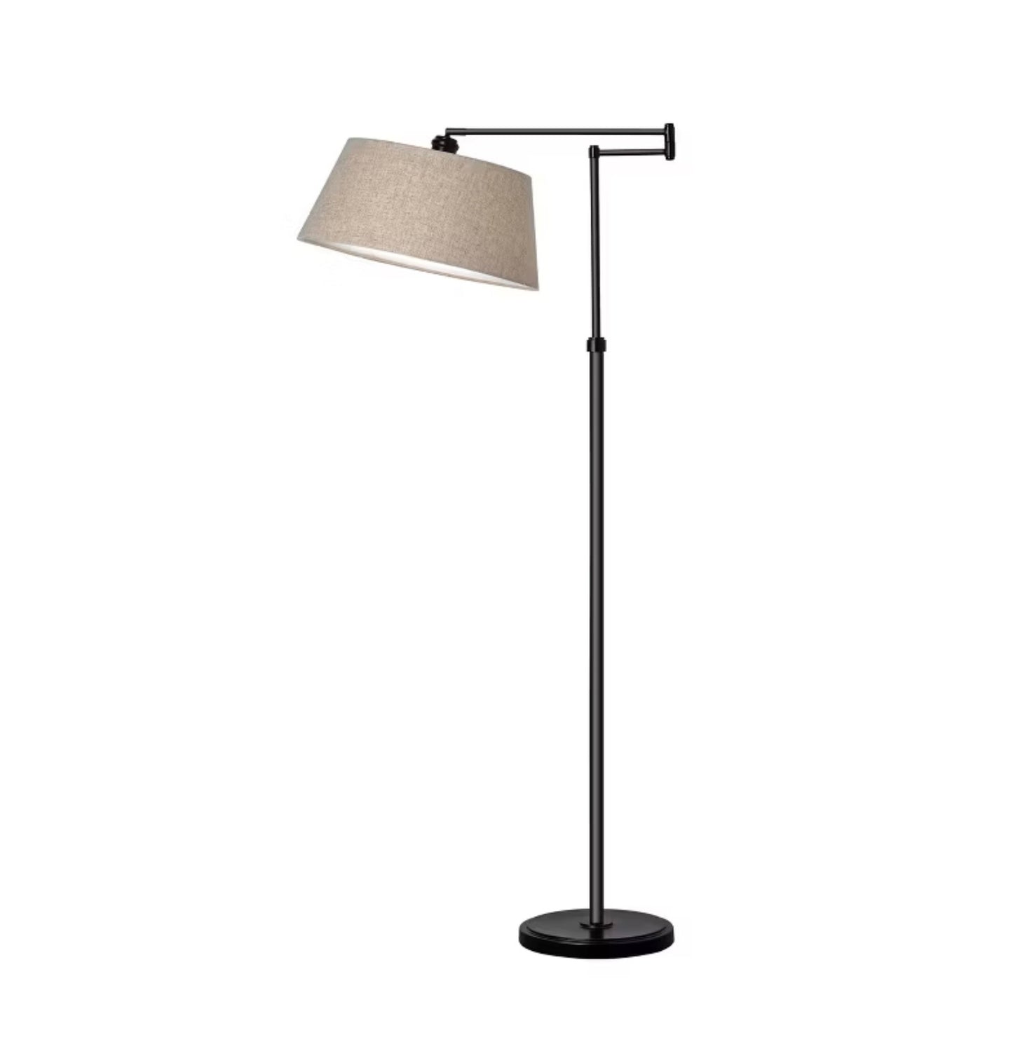58.5"x17" Traditional Oil Rubbed Swing Arm Floor Lamp Brown - Adjustable, Linen Shade, Metal Body - Out of Box - Minor Cosmetic Damage (see pictures) - FOR PICKUP ONLY