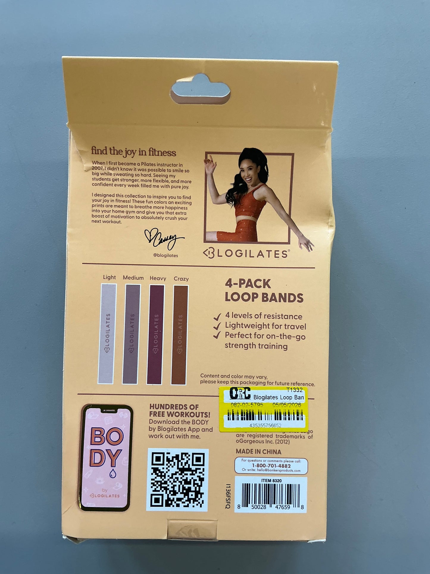 Blogilates Loop Bands - 4pk: Latex Resistance for Legs & Arms - Damaged Box (see pictures)
