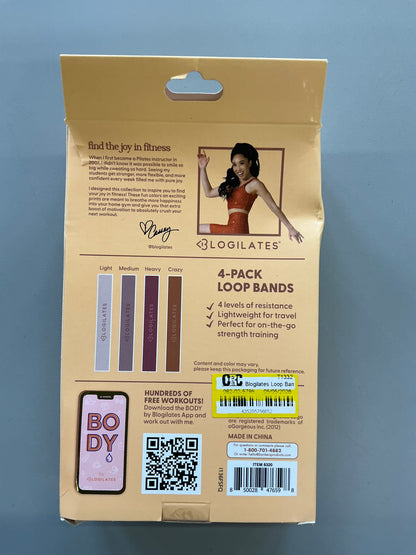 Blogilates Loop Bands - 4pk: Latex Resistance for Legs & Arms - Damaged Box (see pictures)