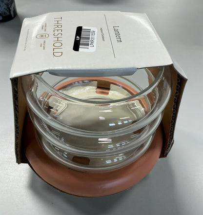 6"x6.5" Terracotta with Glass Lantern - Threshold™
