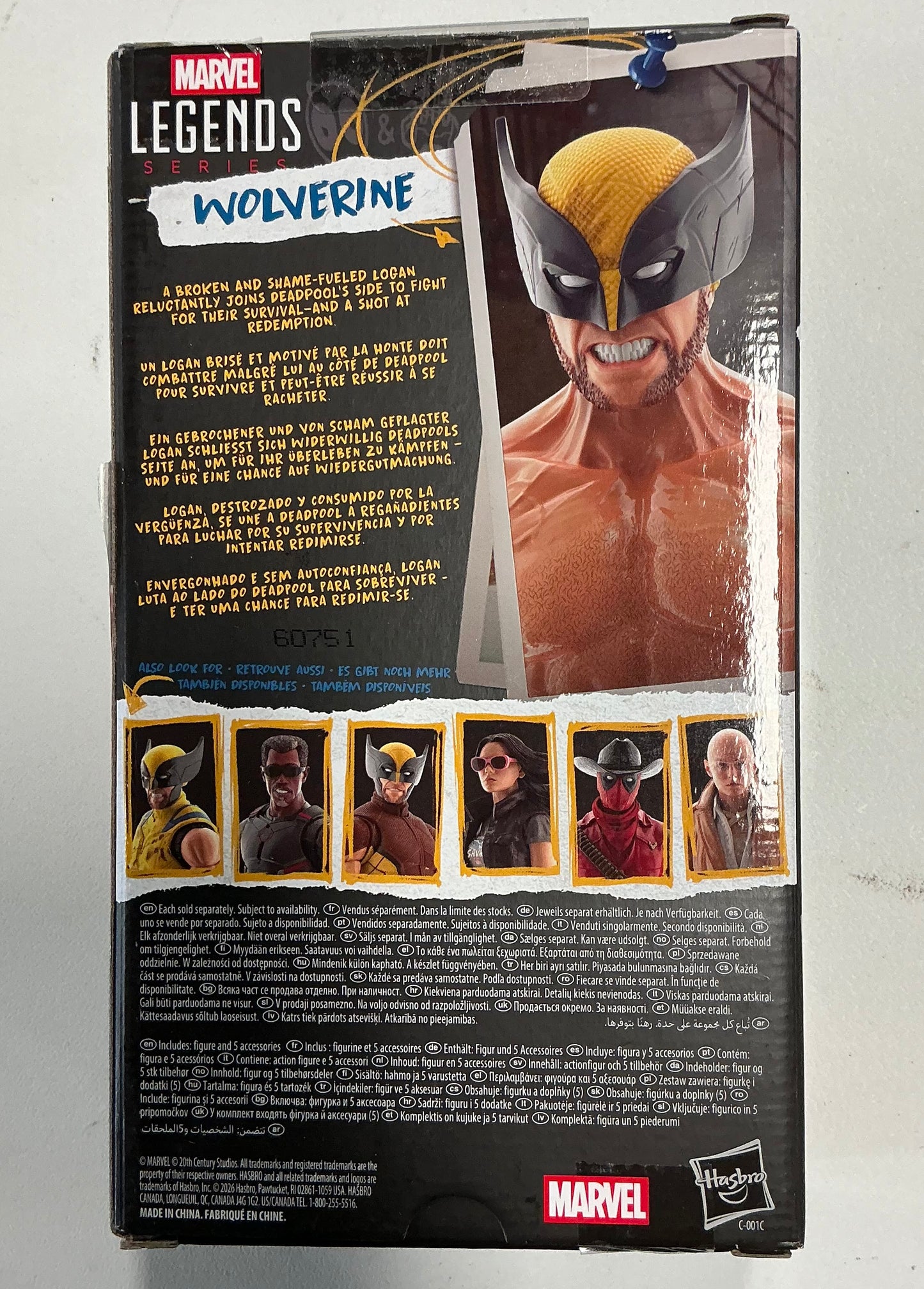 Marvel Legends Series Wolverine, Marvel Studios' Deadpool & Wolverine Action Figure - Some Box Damage (see pictures)