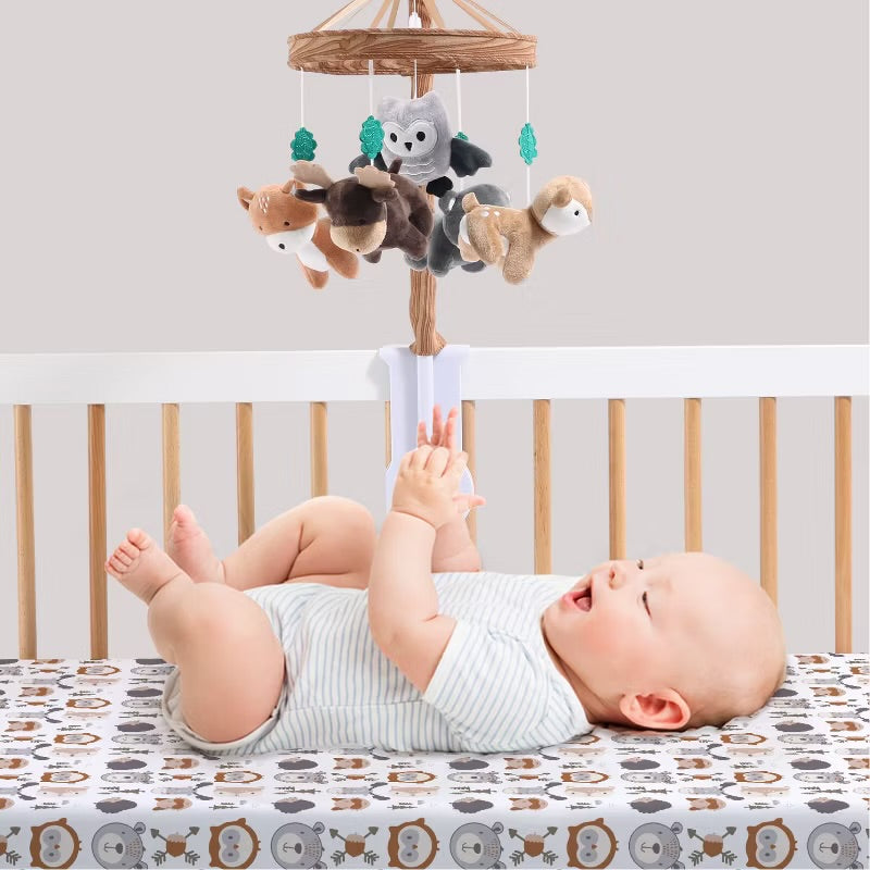 The Peanutshell Whimsical Woodland Baby Musical Crib Mobile - Open Box (see pictures)