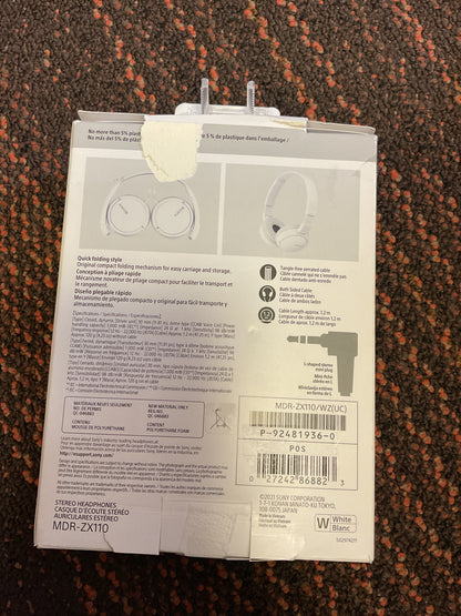 White Sony headphones