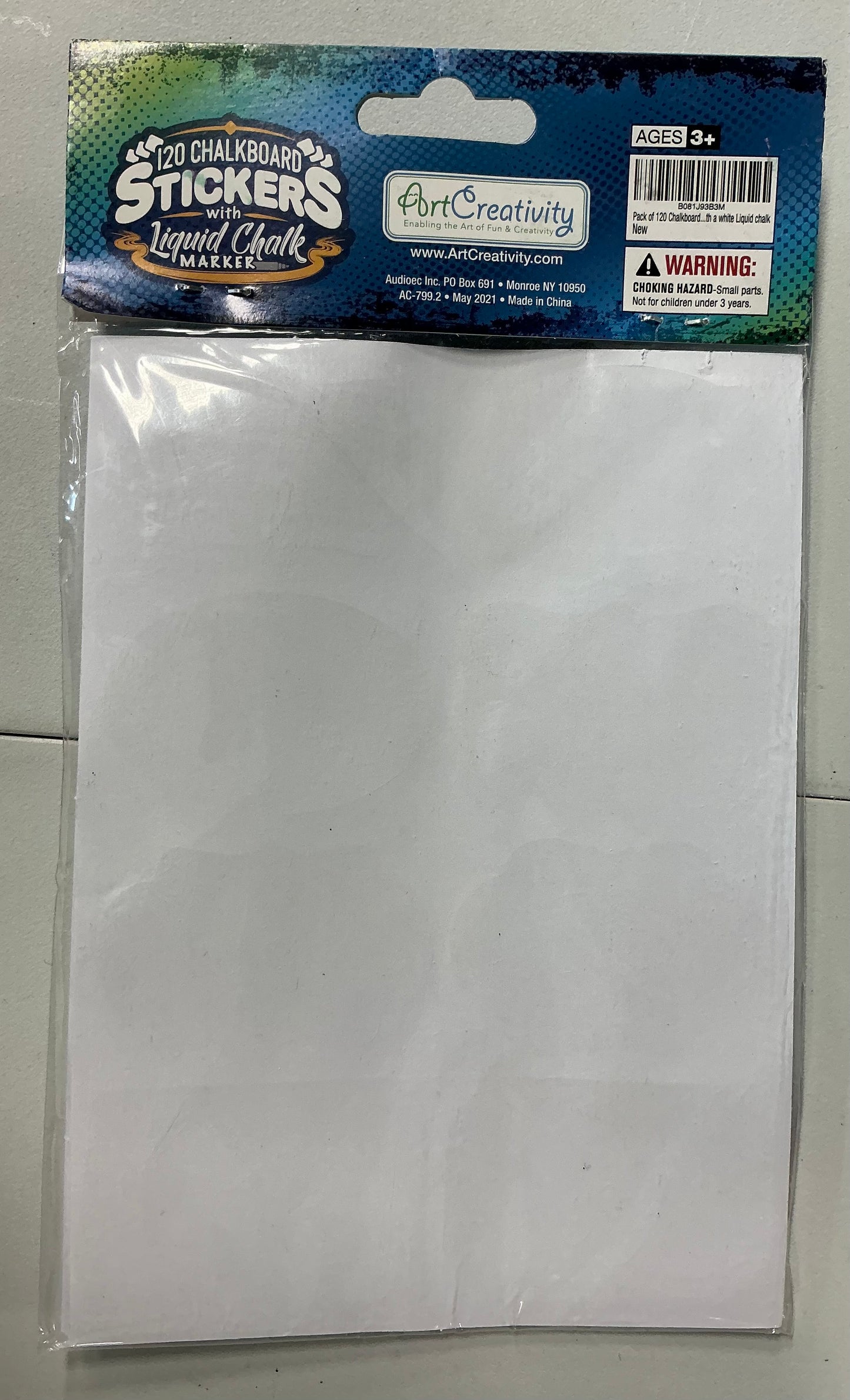 Chalkboard Stickers with Liquid Chalk Marker, 120 Stickers