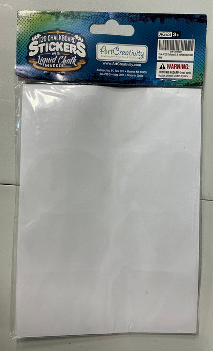 Chalkboard Stickers with Liquid Chalk Marker, 120 Stickers