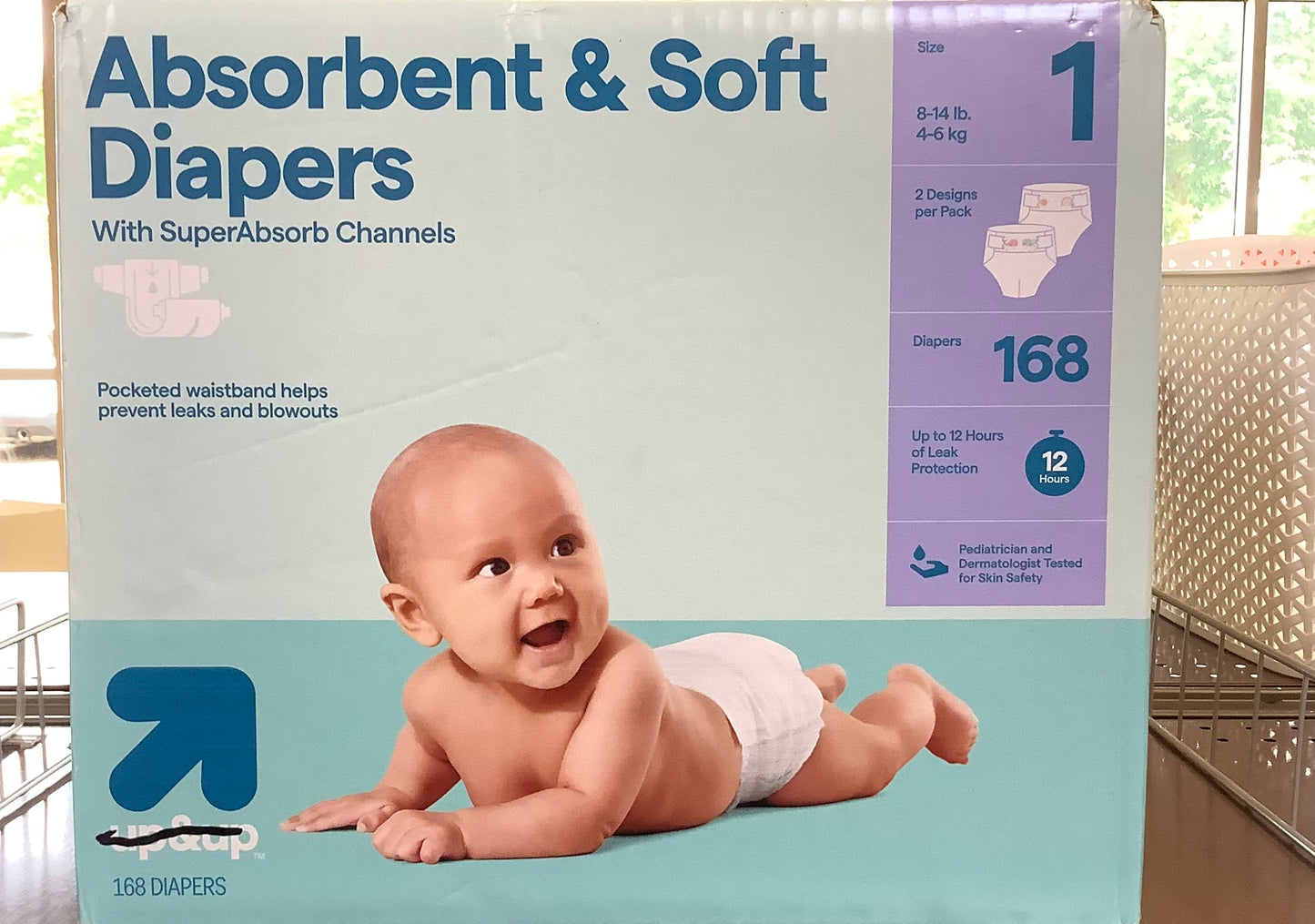 Disposable diapers giant pack - size 1 - 168ct