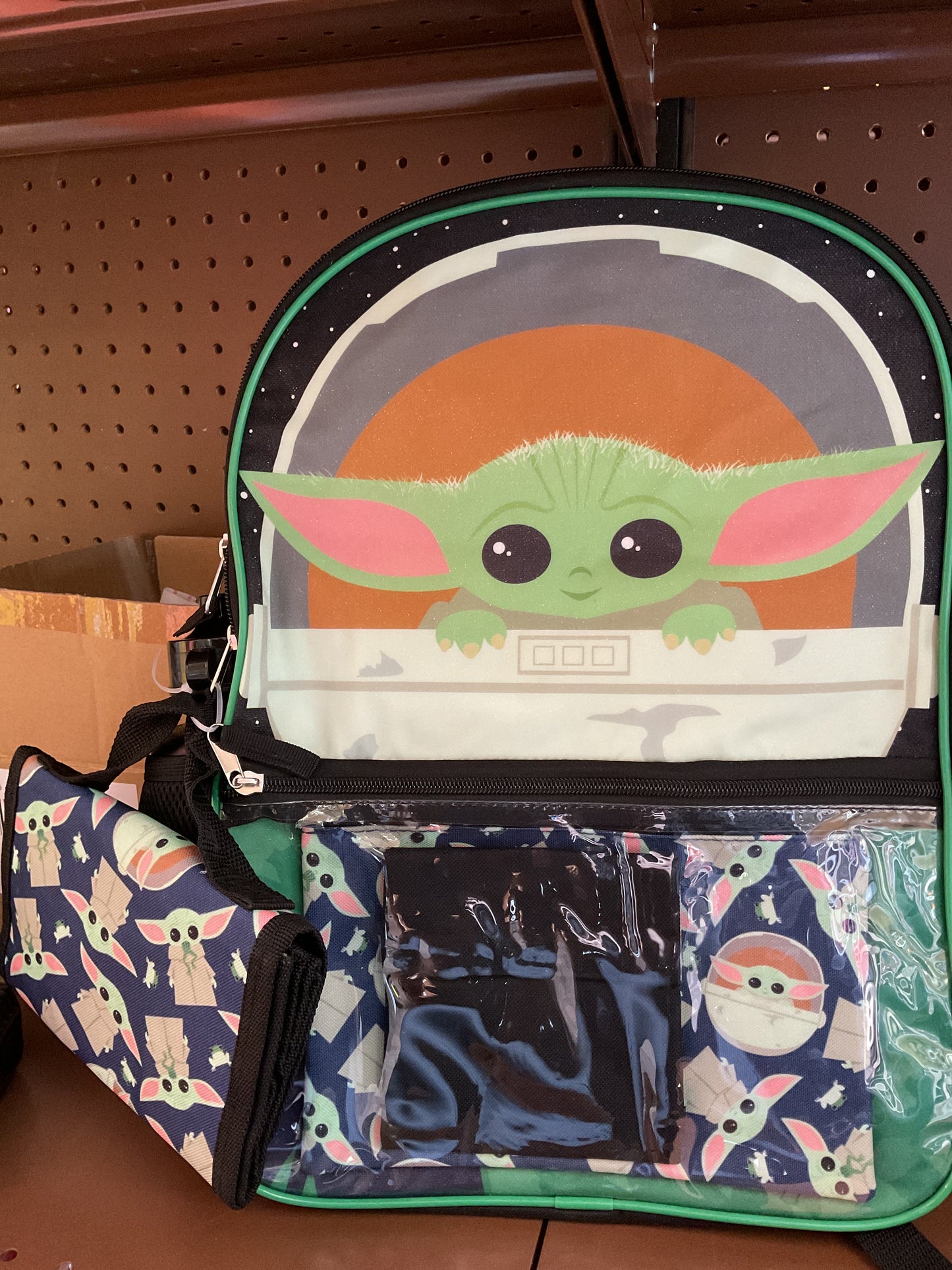 (Clearance) FINAL SALE Yoda Backpack With Lunch Box And Water Bottle