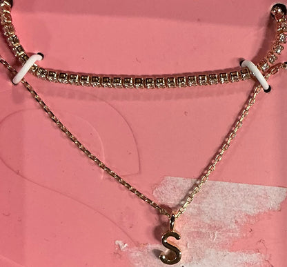 Gold Initial Necklace (AND) - Damaged Packaging (See Pictures)