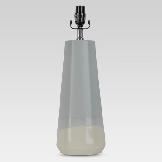 Dipped Ceramic Small Lamp Base - Blue/White - Threshold™: Cone Shape, No Assembly Required - Missing Shade - Minor Cosmetic Damage - AS IS (see pictures) - FOR PICKUP ONLY