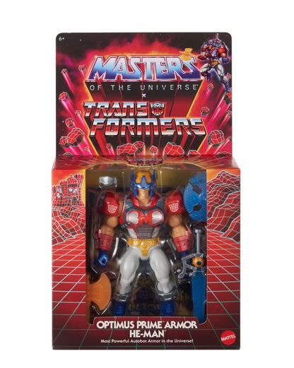 Masters of the Universe Origins x Transformers Optimus Prime Armor He-Man Action Figure, MOTU Toy