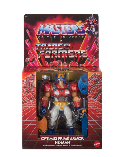 Masters of the Universe Origins x Transformers Optimus Prime Armor He-Man Action Figure, MOTU Toy