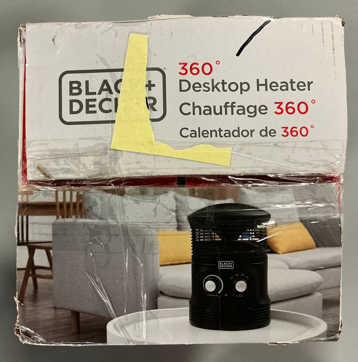 THRIFTY 70 - BLACK+DECKER 360-Degree Surround Heater and Fan Combo, For Desk Use, 2 Heat & Fan Only Settings, Adjustable Thermostat, BHDS156, Black - Open Box - USED (See Pictures)- FINAL SALE- NO RETURNS - AS IS