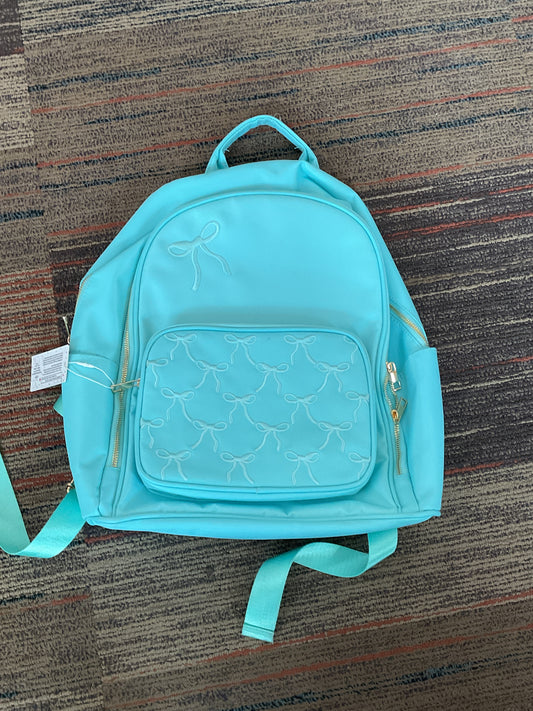 Blue Backpack with Bows