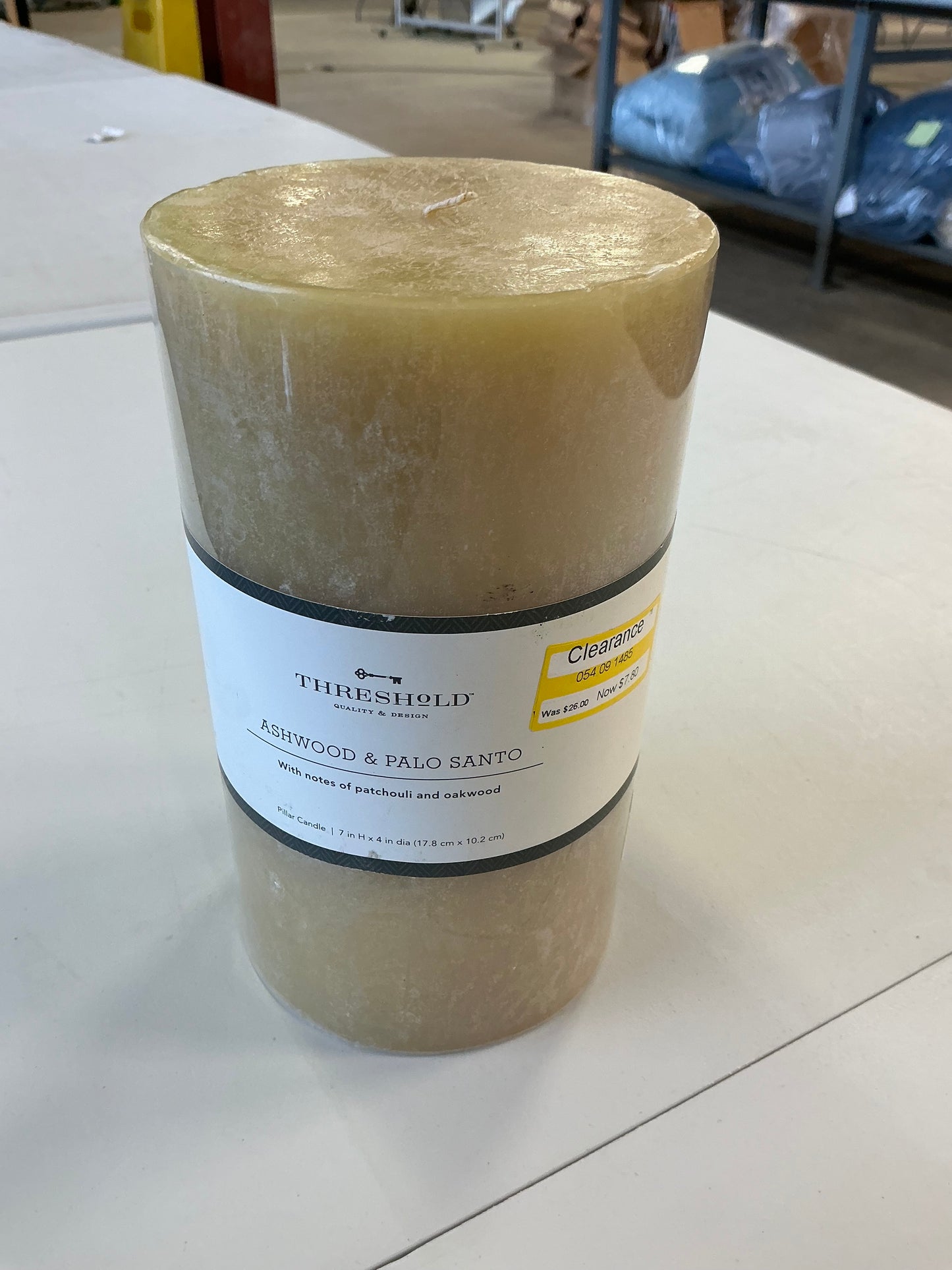 7” x 4” pillar scented candle - AS IS - SOME MINOR COSMETIC FLAWS(clearance)