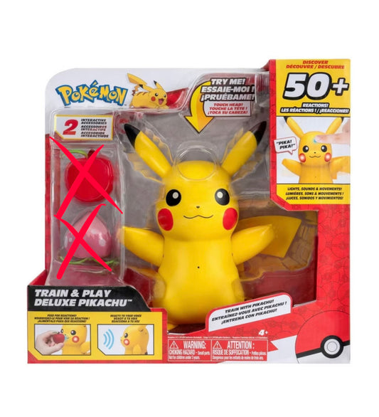 THRIFTY 70 - Pokémon Pikachu Train and Play Deluxe Interactive Action Figure - Open Box - USED (See Pictures)- FINAL SALE- NO RETURNS - AS IS - MISSING PIECES