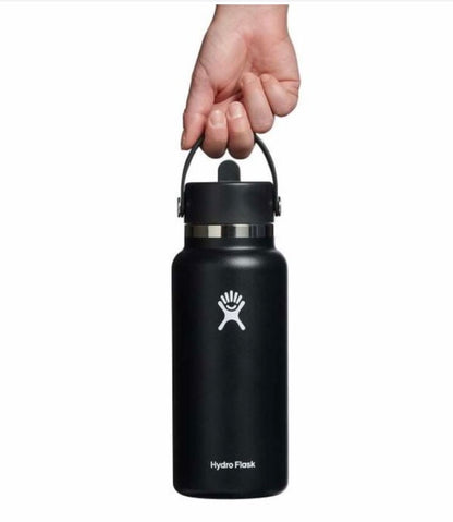 Hydro Flask - 32 oz Wide Mouth Water Bottle with Flex Straw Cap - Minor Cosmetic Damage - May Be Missing Packaging (see pictures)