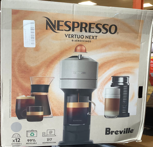 Nespresso Vertuo Next Espresso Roast Coffee Maker & Espresso Machine Bundle By Breville: Compatible with Nespresso Pods, Automatic Shut-Off