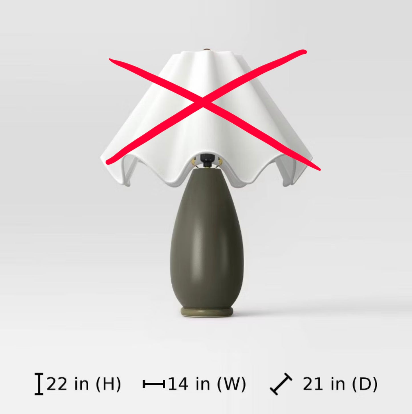 Wavy Shade Collection with Ceramic Base Table Lamp - Green - Threshold™ - MISSING SHADE (see pictures) - Minor Cosmetic Damage from Shipping